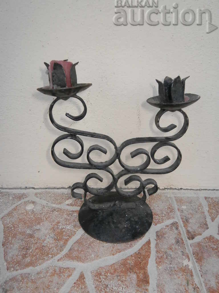 Wrought iron candlestick with price 21.00 BGN | € 10.74 Wrought iron candlestick with price 21.00 BGN | € 10.74