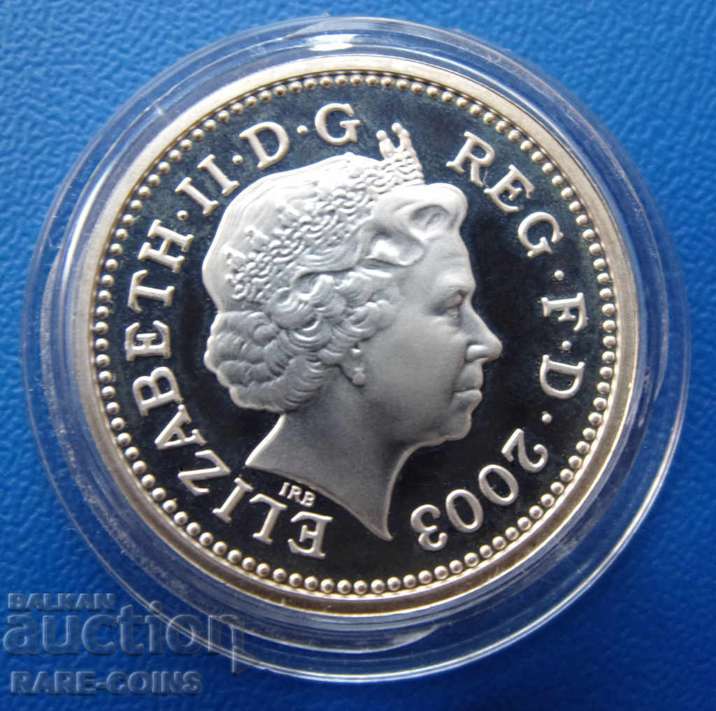 Auction  England TRIAL 1 Pound 2003 - 750 pcs. UNC PROOF Rare Original