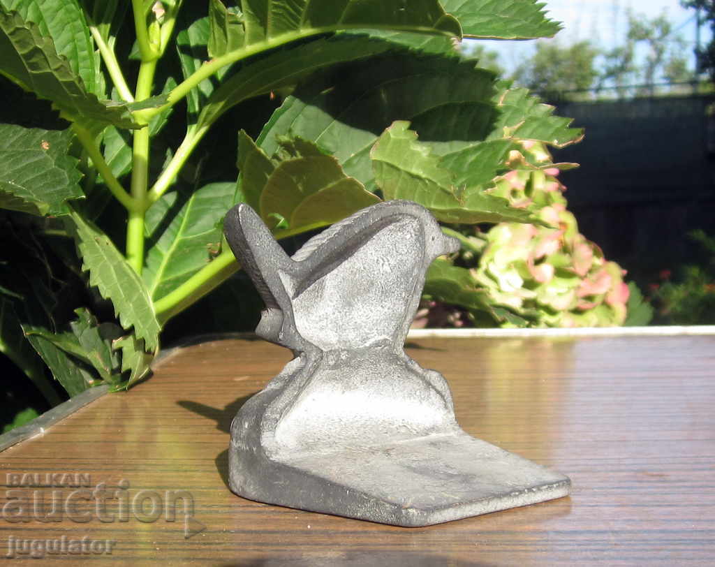 Vechi opritor de ușă, figurină metalică pasăre - 7