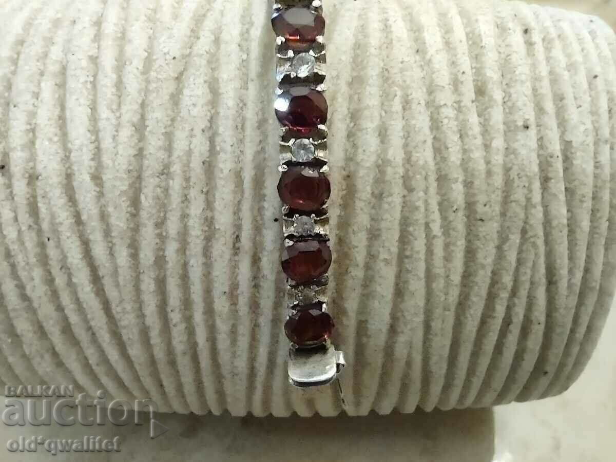 Auction Fantastic BRACELET, white Sapphires and Tourmaline SILVER Auction Fantastic BRACELET, white Sapphires and Tourmaline SILVER
