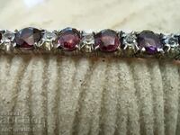 Fantastic BRACELET, white Sapphires and Tourmaline SILVER