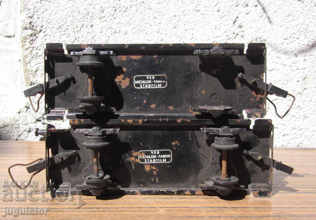 old german metal sheet metal toy wagons - 5