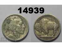 САЩ 5 цента 1915 VF+ Buffalo nickel