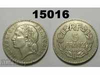Franța monedă de 5 franci 1933