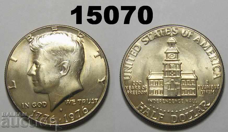 SUA 1/2 dolar 1976 D UNC Minunat