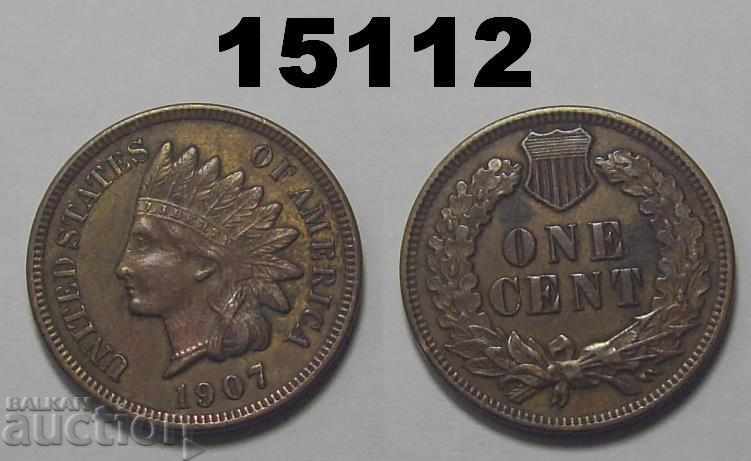 United States 1 cent 1907 XF + coin