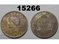 Argentina 2 cenți 1895 AUNC Monedă rară