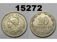 Argentina 10 cents 1906 AUNC Rare coin