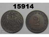 Germany 2 pfennigs 1913 J excellent coin