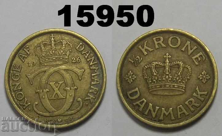 Denmark 1/2 krone 1926 Excellent Rare
