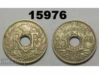 Moneda Franței de 25 de cenți 1918 Excelentă