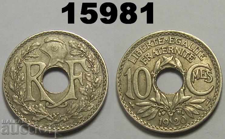 Franța 10 centime 1920 frumoasă monedă