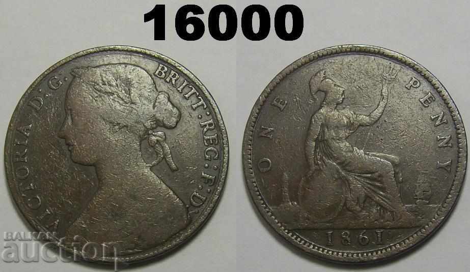 Great Britain 1 penny 1861 ROW FREEMAN-25
