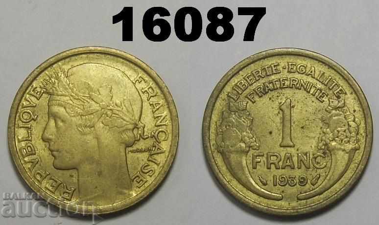 France 1 franc 1939 XF + coin