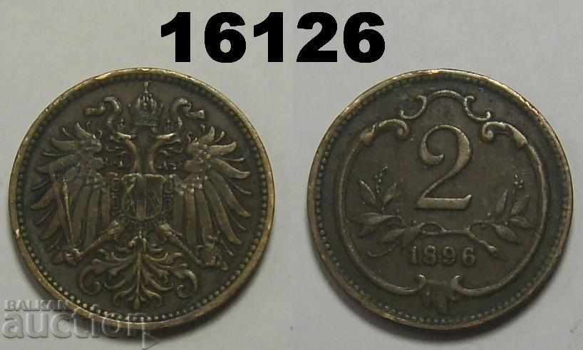 Austria 2 heller 1896 coin