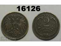 Austria 2 heller 1896 monedă
