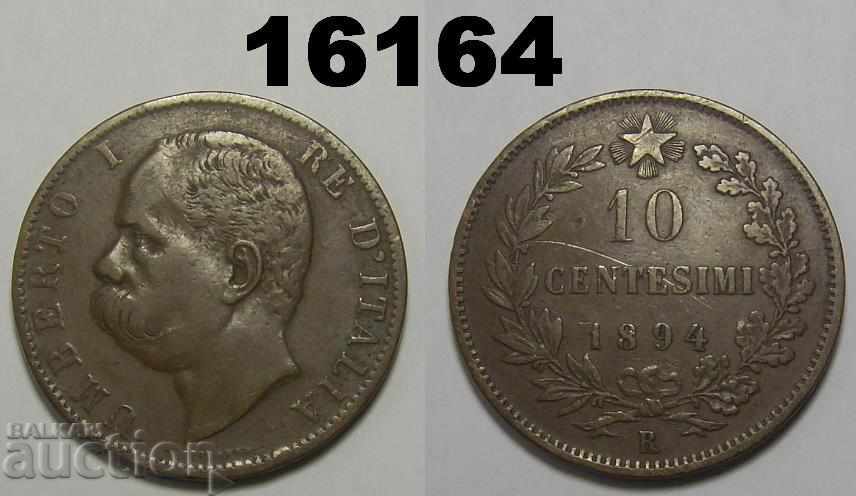 Italy 10 centsimi 1894 R Coin
