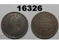 India 1/4 Anna 1877 Bombay coin