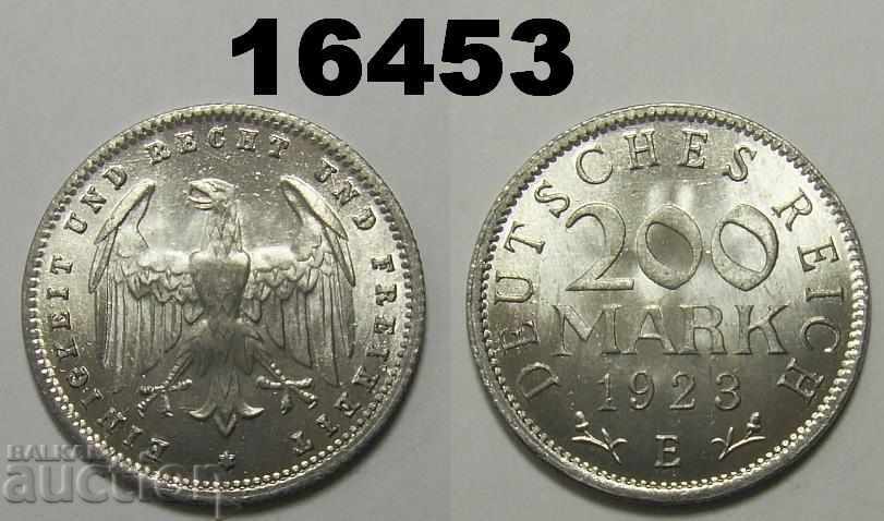 Германия 200 марки 1923 Е UNC Прекрасна монета