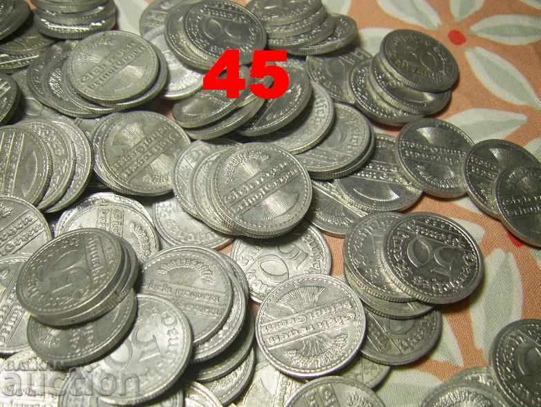 Delivery of Germany 250 x 50 pfennigs 1920 1921 1922 coins Delivery of Germany 250 x 50 pfennigs 1920 1921 1922 coins