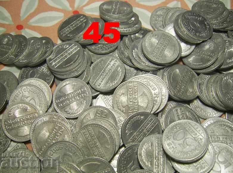 Germany 250 x 50 pfennigs 1920 1921 1922 coins - 5 Germany 250 x 50 pfennigs 1920 1921 1922 coins - 5