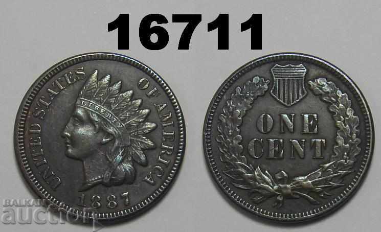 United States 1 cent 1887 XF coin