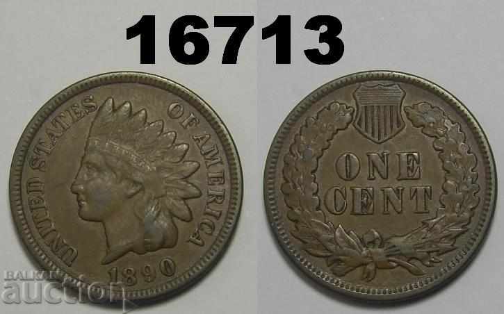 United States 1 cent 1890 XF coin
