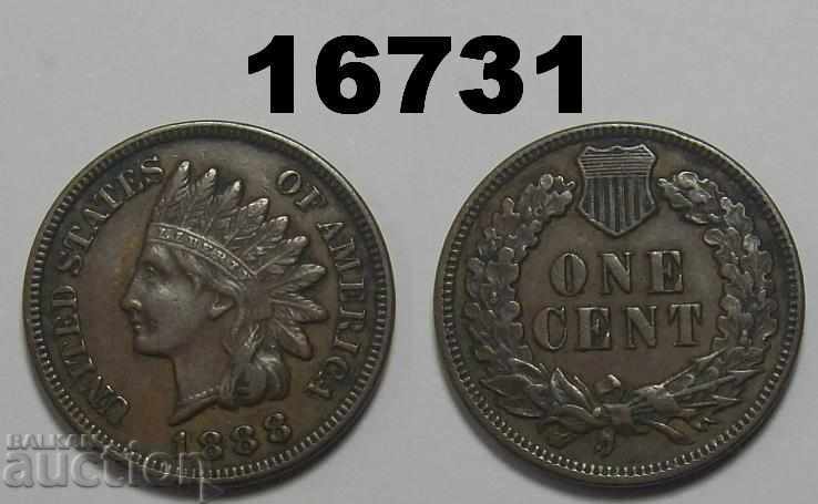 САЩ 1 цент 1888 XF+ Отлична монета