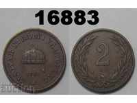 Hungary 2 fillers 1901 coin