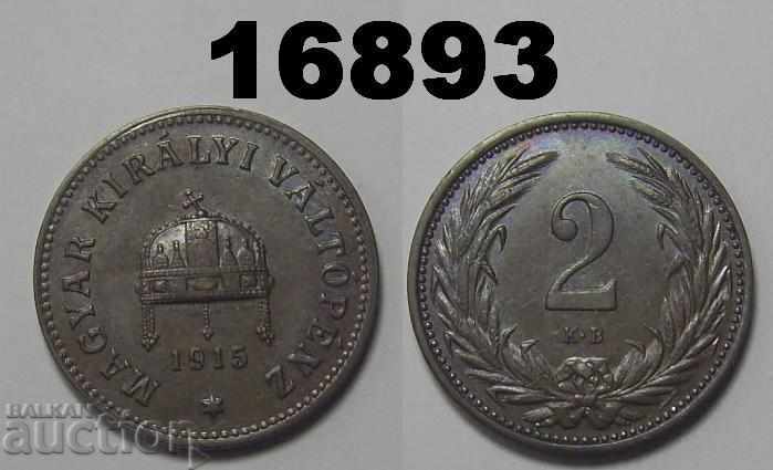 Ungaria 2 umpluturi 1915 monedă Excelent