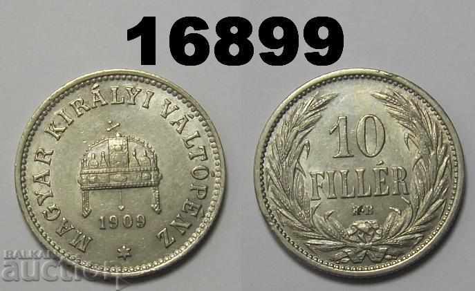 Ungaria 10 umpluturi 1909 monedă