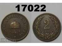 Унгария 2 филера 1901 монета