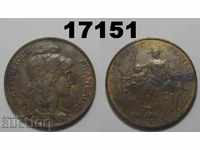 Франция 10 сантима 1900 AUNC Прекрасна монета