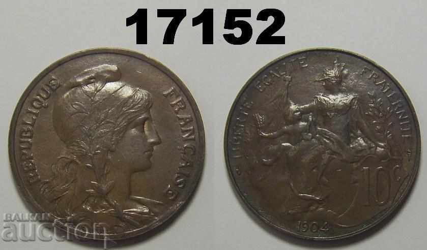 Γαλλία 10 σεντίμ 1904 XF + Εξαιρετικό νόμισμα
