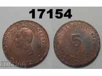 OAXACA 5 centavos 1915 Mexico Excellent coin