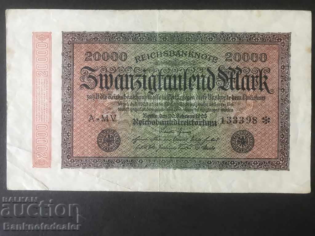 Germany 20000 Mark 1923 Reichsbank Pick 85b AMV