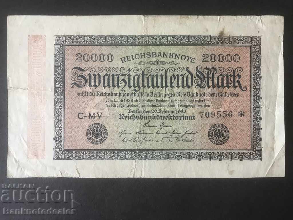 Germany 20000 Mark 1923 Reichsbank Pick 85b CMV