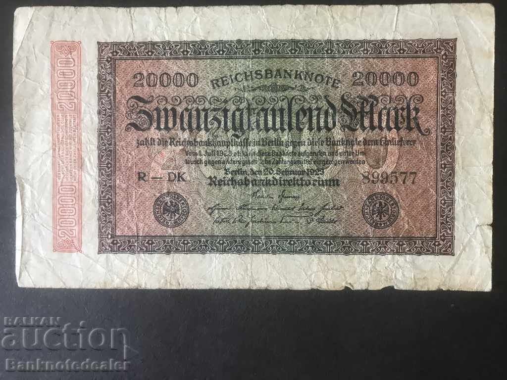 Germany 20000 Mark 1923 Reichsbank Pick 85b RDK