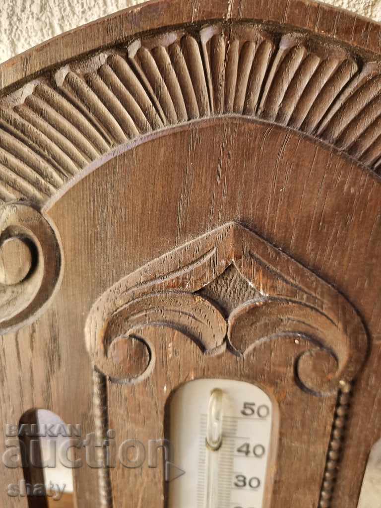 Delivery of Old wooden barometer and thermometer Delivery of Old wooden barometer and thermometer