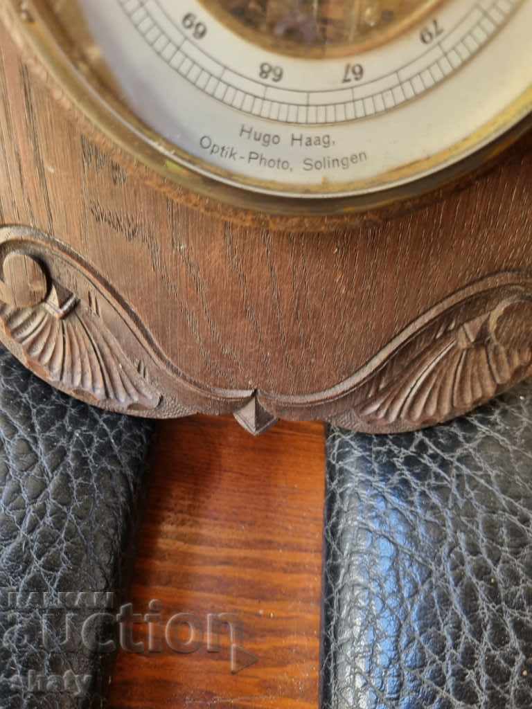 Old wooden barometer and thermometer - 5 Old wooden barometer and thermometer - 5