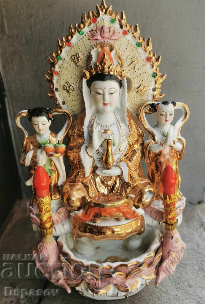 Figurină din porțelan strălucitoare și cântă Zeița Guan Yin