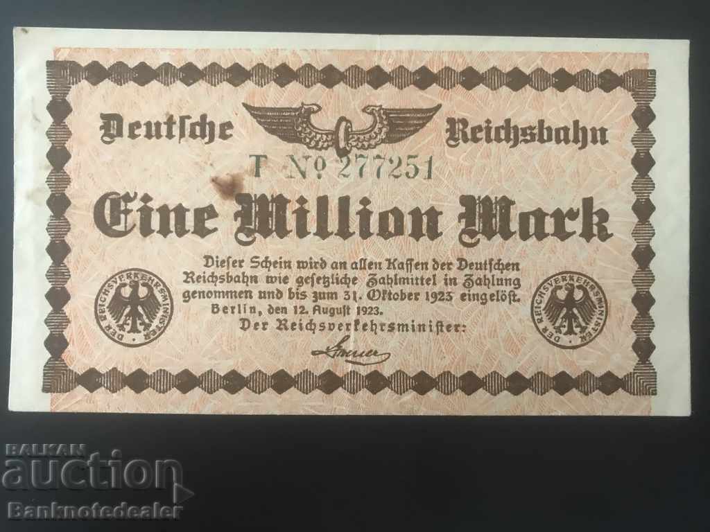 Germania Reichsbahn 1 milion Mark Berlin 1923 Ref 7251