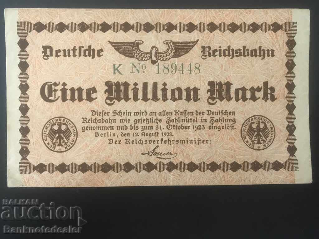 Germany Reichsbahn 1 Million Mark Berlin 1923 Ref 9448