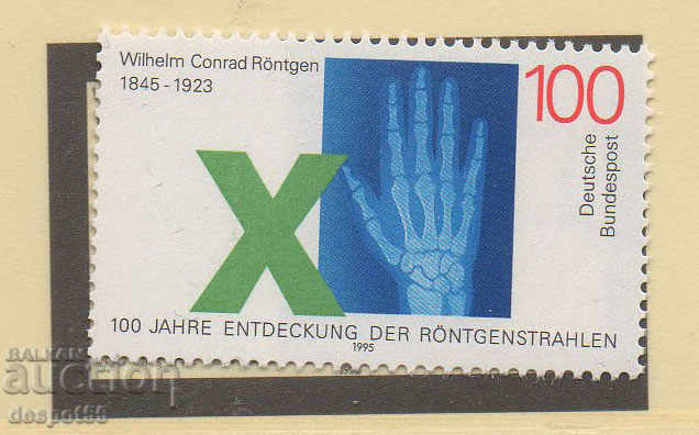 1995. GFR. 150th anniversary of Wilhelm Conrad Roentgen, physicist.