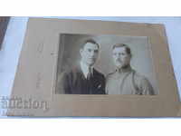 S-ka Officer with his cousin Sofia 1920 Cardboard photo Shakaryan