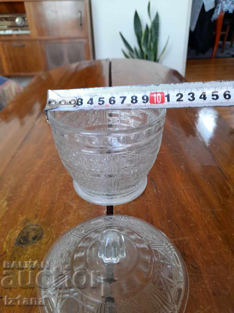 Δημοπρασία Παλιό γυάλινο μπολ με ζάχαρη