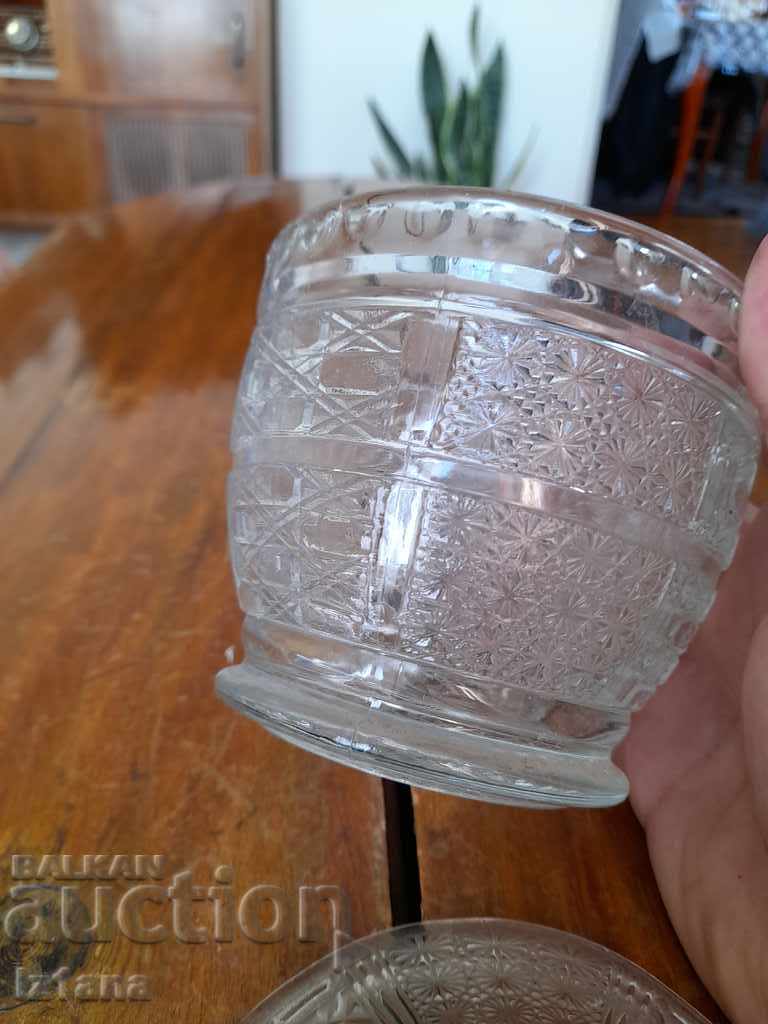 Παλιό γυάλινο μπολ με ζάχαρη - 5