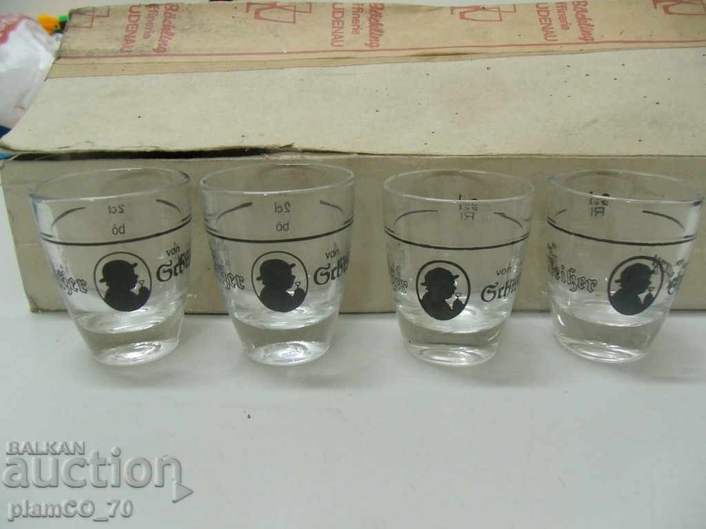 № * 5617 old small glass cups for shots - set of 24 pcs with price 20.00 BGN | € 10.23
