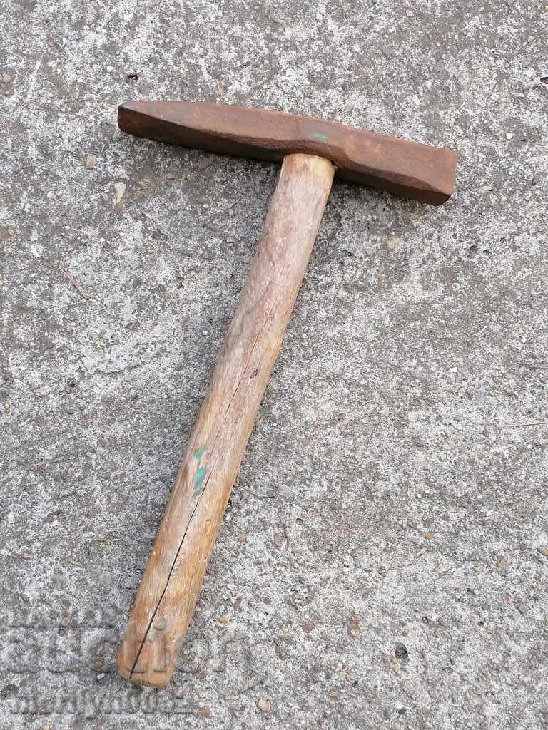 Old Bulgarian hammer hammer tool forged wrought iron