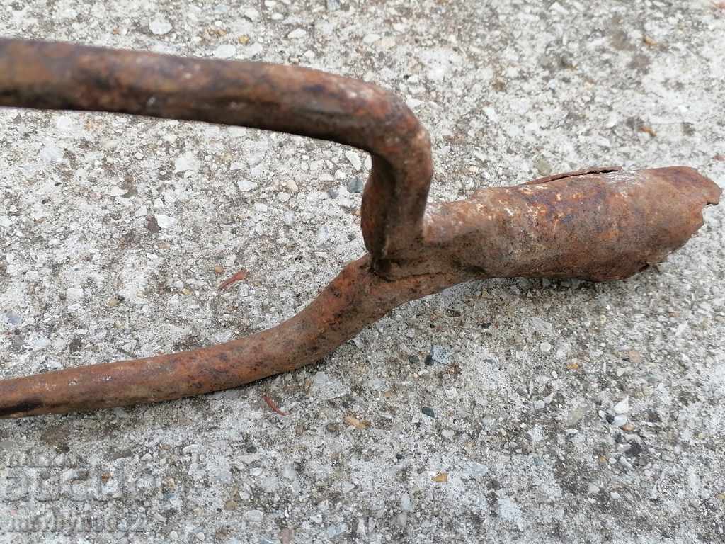 Old Wrought Two Prong, Pitchfork, Wrought Iron - 6